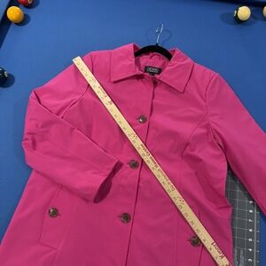Dennis Basso A-Line Swing Coat / Jacket Women's L Hot Pink/Purple Softshell -New